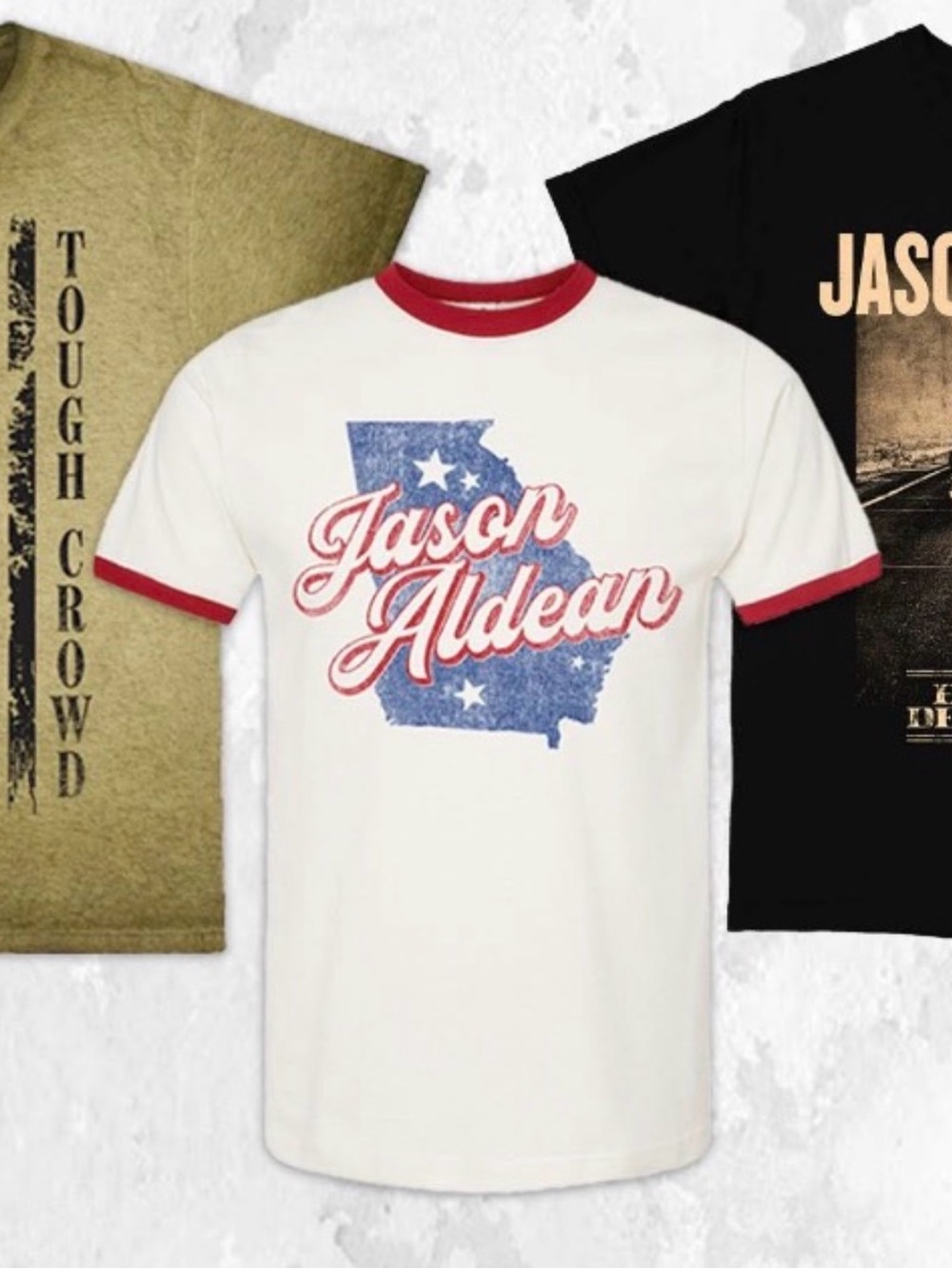 Jason Aldean T-shirt merch 2023 Tultex White Ringer Tee